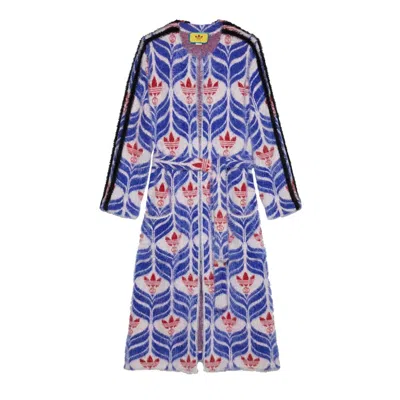 Pre-owned Gucci Women's  X Adidas Gg Trefoil Coat In Blue/red In Multi