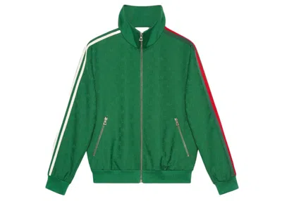 Pre-owned Gucci Women's  X Adidas Gg Trefoil Jacquard Jacket In Green