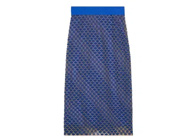 Pre-owned Gucci Women's  X Adidas Gg Tulle Skirt In Blue