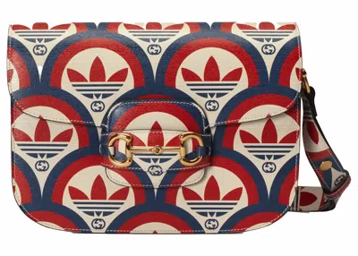 Pre-owned Gucci Women's  X Adidas Horsebit 1955 Shoulder Bag In Blue/red