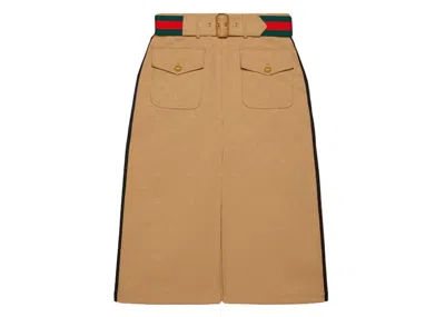 Pre-owned Gucci Women's  X Adidas Jacquard Skirt In Beige