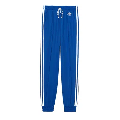 Pre-owned Gucci Women's  X Adidas Jersey Jogging Pant In Blue
