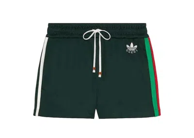 Pre-owned Gucci Women's  X Adidas Jersey Shorts In Dark Green