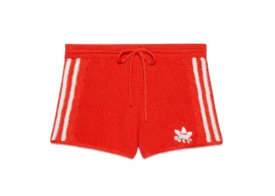 Pre-owned Gucci Women's  X Adidas Knit Shorts In Red