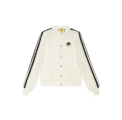 Pre-owned Gucci Women's  X Adidas Mohair Knit Cardigan In Ivory