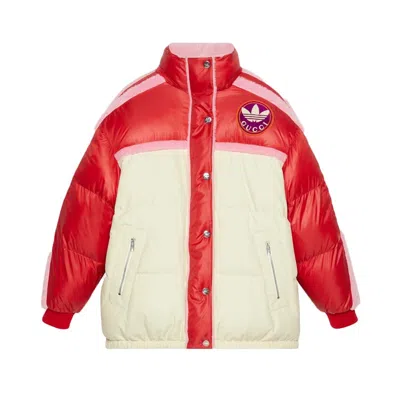 Pre-owned Gucci Women's  X Adidas Reversible Bomber In Jacket Pinkred/ivory