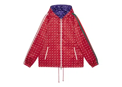 Pre-owned Gucci Women's  X Adidas Reversible Jacket In Red/purple In Multi
