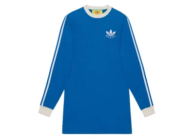 Pre-owned Gucci Women's  X Adidas T-shirt Dress In Cobalt Blue