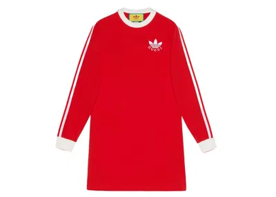 Pre-owned Gucci Women's  X Adidas T-shirt Dress In Red
