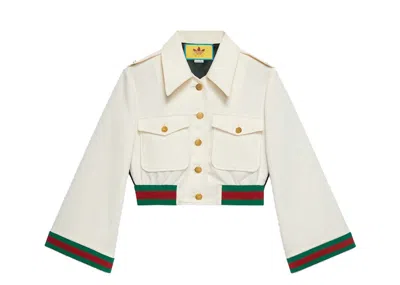 Pre-owned Gucci Women's  X Adidas Web Jacket In White