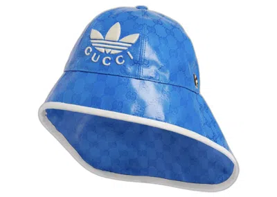 Pre-owned Gucci Women's  X Adidas Wide Brimmed Hat In Blue