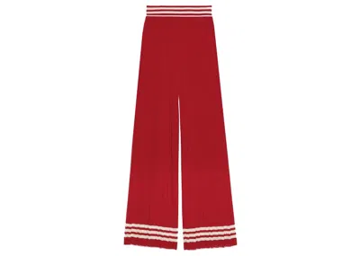 Pre-owned Gucci Women's  X Adidas Wide Pants In Red