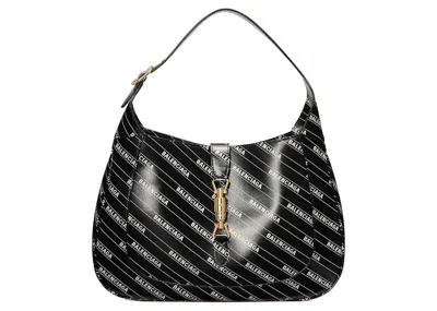 Pre-owned Gucci Women's  X Balenciaga The Hacker Project Medium Jackie 1961 In Black