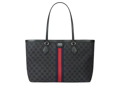 Pre-owned Gucci Women's  X Balenciaga The Hacker Project Medium Tote Bag In Black