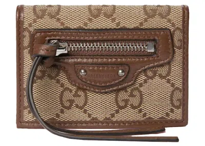 Pre-owned Gucci Women's  X Balenciaga The Hacker Project Neo Classic Wallet In Beige/ebony