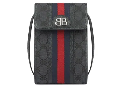 Pre-owned Gucci Women's  X Balenciaga The Hacker Project Phone Bag In Black