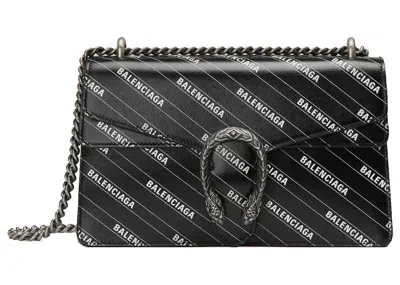Pre-owned Gucci Women's  X Balenciaga The Hacker Project Small Dionysus Bag In Black
