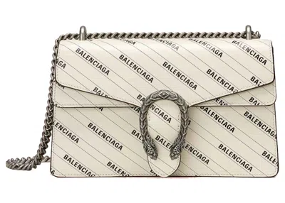 Pre-owned Gucci Women's  X Balenciaga The Hacker Project Small Dionysus Bag In White