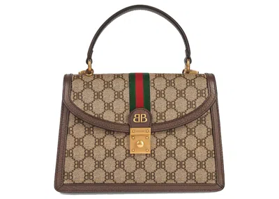 Pre-owned Gucci Women's  X Balenciaga The Hacker Project Small Handbag In Beige In Sand