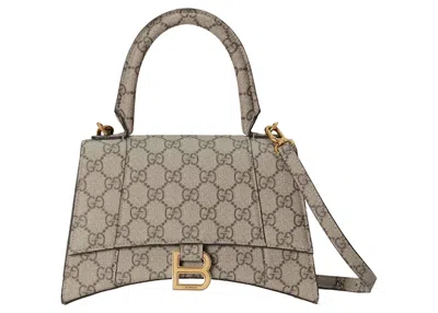 Pre-owned Gucci Women's  X Balenciaga The Hacker Project Small Hourglass Bag In Beige/ebony In Multi