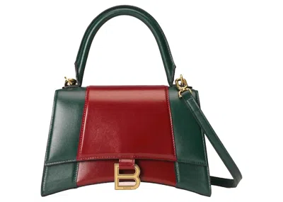 Pre-owned Gucci Women's  X Balenciaga The Hacker Project Small Hourglass Bag In Green/red In Multi