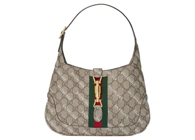 Pre-owned Gucci Women's  X Balenciaga The Hacker Project Small Jackie 1961 In Beige/ebony