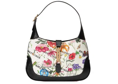 Pre-owned Gucci Women's  X Balenciaga The Hacker Project Small Jackie 1961 In White