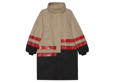 Pre-owned Gucci Women's  X Balenciaga The Hacker Project Technical Cotton Coat In Beige/black