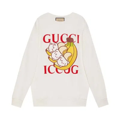 Pre-owned Gucci Women's  X Bananya Sweatshirt In White