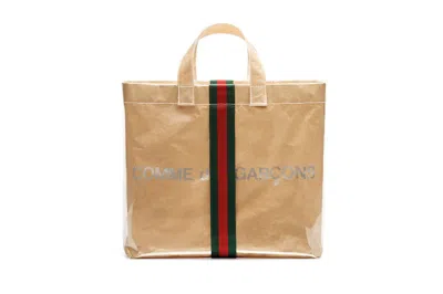 Pre-owned Gucci Women's  X Comme Des Garcons Paper Tote Bag Vinyl In Clear In Transparent