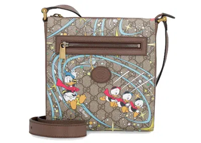 Pre-owned Gucci Women's  X Disney Gg Supreme Messenger Bag With Logo