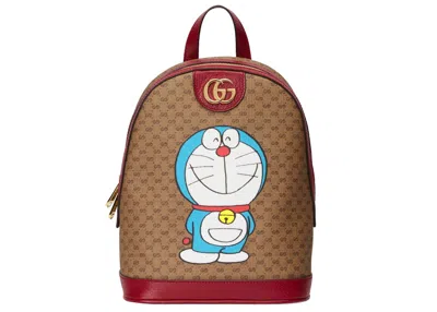 Pre-owned Gucci Women's  X Doraemon Backpack Small In Ebony/beige