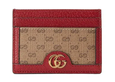 Pre-owned Gucci Women's  X Doraemon Card Case In Ebony/red