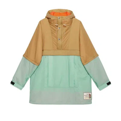 Pre-owned Gucci Women's  X The North Face Anorak Jacket In Light Blue/beige