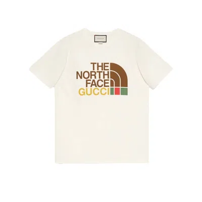 Pre-owned Gucci Women's  X The North Face Cotton T-shirt In White