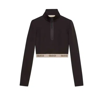 Pre-owned Gucci Women's  X The North Face Cropped Top In Black