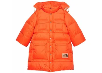 Pre-owned Gucci Women's  X The North Face Nylon Jacket In Orange