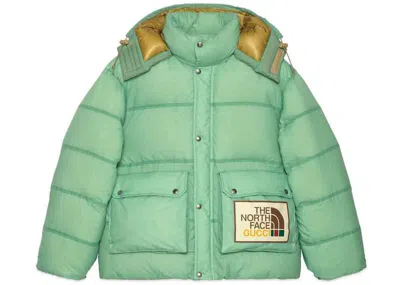 Pre-owned Gucci Women's  X The North Face Padded Jacket In Aqua