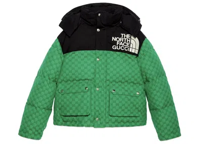 Pre-owned Gucci Women's  X The North Face Padded Jacket In Green/black