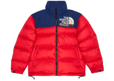 Pre-owned Gucci Women's  X The North Face Padded Jacket In Red/blue