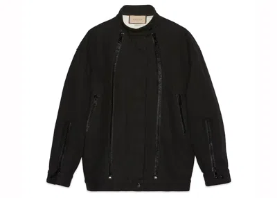 Pre-owned Gucci Women's  Zipper Detailed Denim Jacket In Black