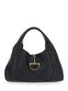 Gucci Large Softbit Grained Leather Shoulder Bag In Black