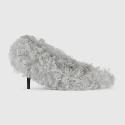 Gucci Women's Heeled Mule In Gray