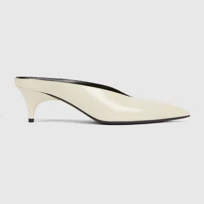 Gucci Women's Heeled Mule In White
