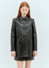 Gucci High-shine Interlocking G Coat In Black