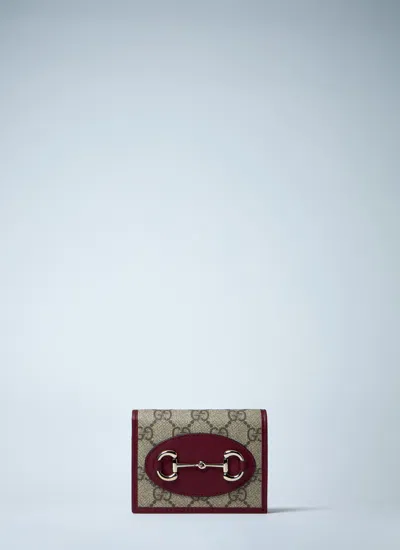 Gucci Women Horsebit 1955 Card Case In Brown