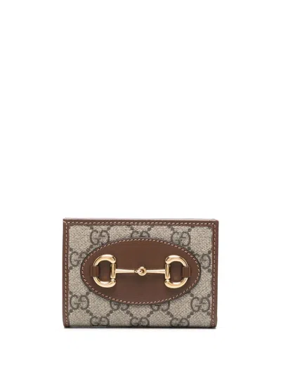Gucci Women Horsebit 1955 Card Case In Brown