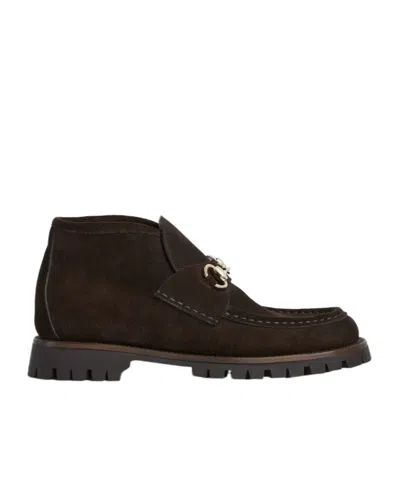 Gucci Women's Horsebit Ankle Boot In Brown