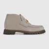 Gucci Sylke Suede Bit Moccasin Booties In New Fango