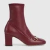 Gucci Women's Horsebit Ankle Bootie In Red